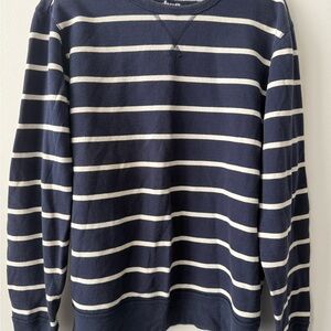 Urban Pipeline Men's Navy and White Striped Crewneck Sweater